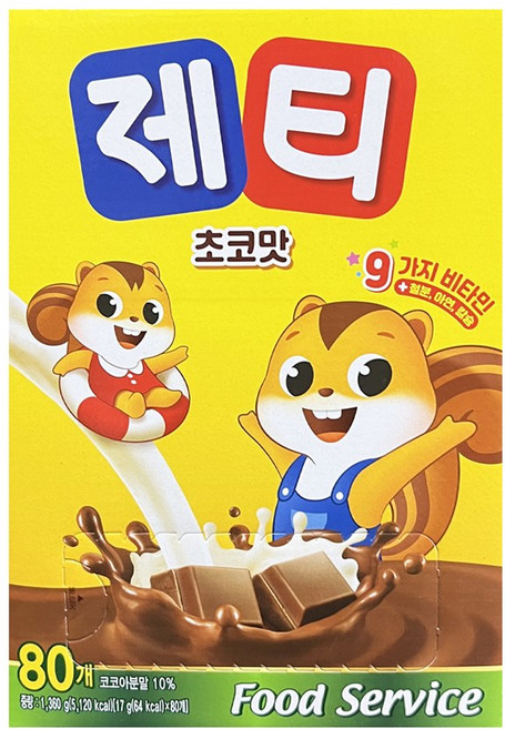 동서 제티 쵸코렛맛 분말, 17g, 80개입, 1개