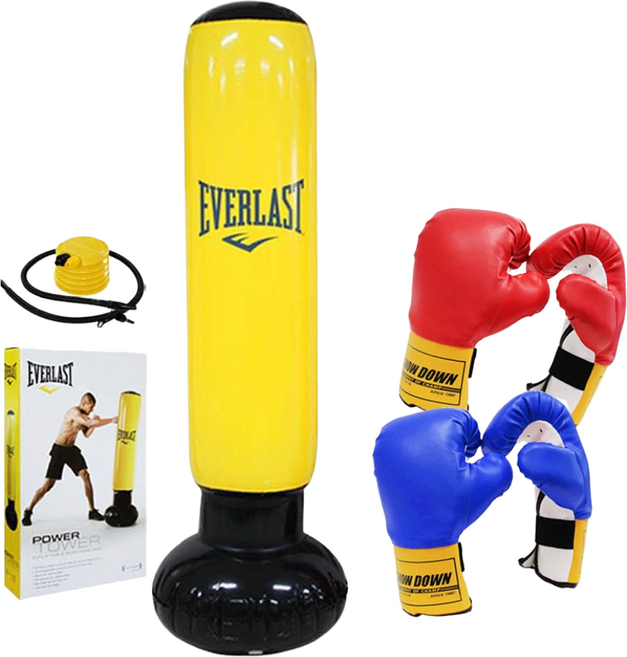 에버라스트 파워타워 펀칭백 + 쇼다운 일반형 권투글러브, 파워타워펀칭백  + 쇼다운 권투글러브 중(블루)