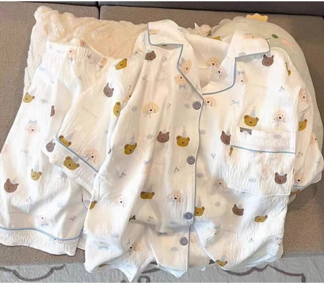 MO寶 冰絲睡裙 短袖居家服 涼感睡衣