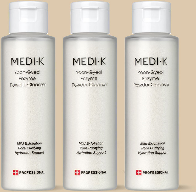 약국입점 메디케이 윤결 효소파우더 클렌저 대용량 각질 피지 요철 제거 곡물스크럽 저자극 클렌징, 3개, 70g