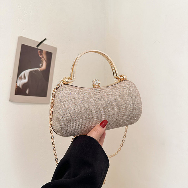 FANSYLI 미니 숄더백 한복가방 핸드백 체인백 클러치백 파티 핸드백 체인 크로스백 X2506J18