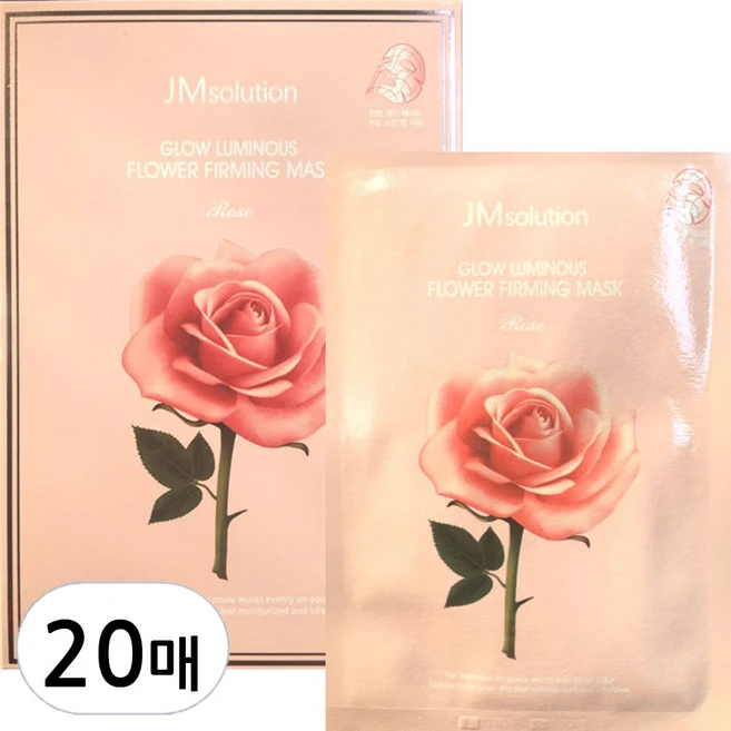 제이엠솔루션 윤광 플라워 퍼밍 마스크 로즈, 20개, 1개입 - 쿠팡