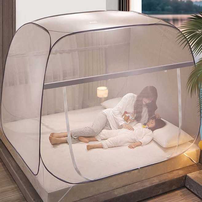 마마픽스 원터치 사각 침대 텐트 모기장