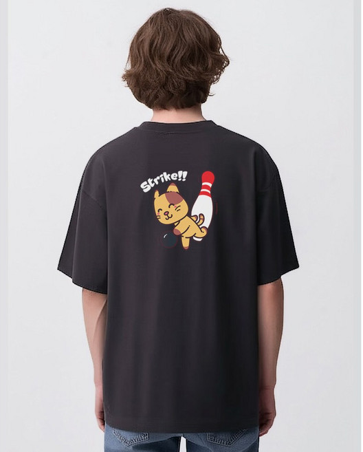 스트라이크 볼링 묭묭이 볼링공 오버핏 기능성 반팔 티셔츠 볼티 단체티 동호회티 볼링용품 냉감 쿨티 쿨론 드라이핏