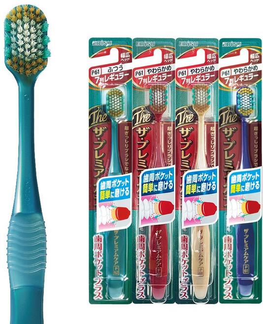 일본 EBISU 에비스칫솔 더프리미엄케어 치주포켓플러스, 1세트, 4개입