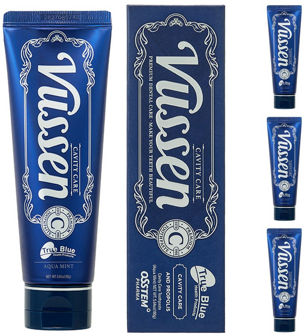 코스트코 오스템 뷰센 트루블루 C 충치 케어 프로폴리스 치약 대용량, 160g, 4개