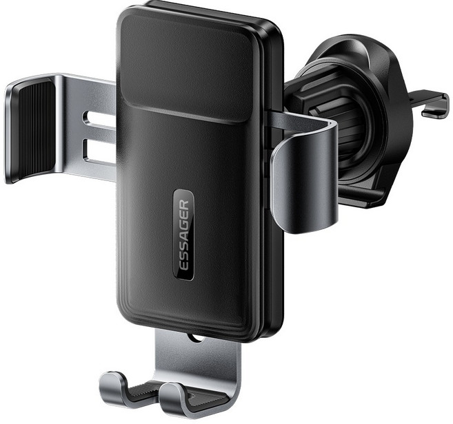 ESSAGER 송풍구 차량용 핸드폰 거치대, 블랙, 1개