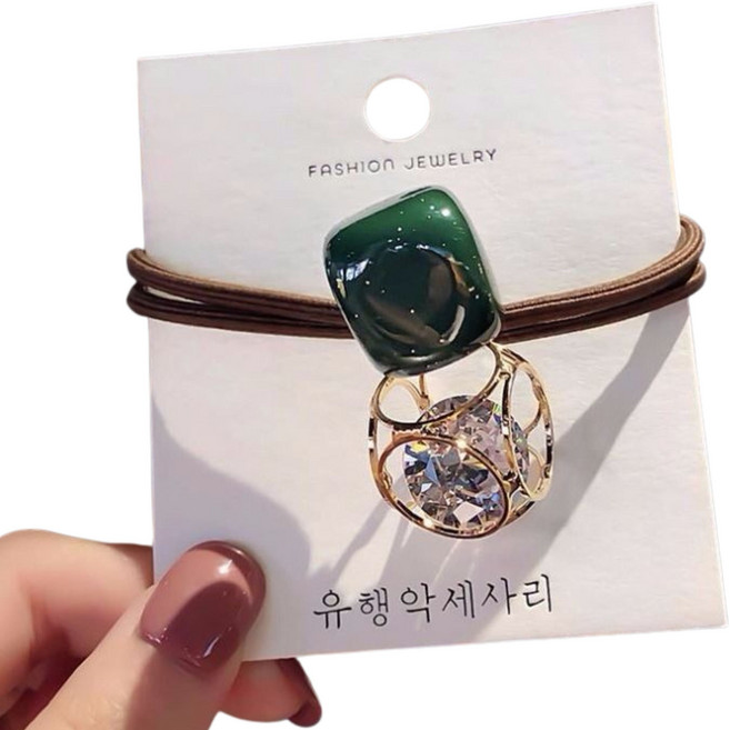 韓國頭繩 鏤空水晶 髮圈 百搭 水鑽 皮筋 髮圈 髮飾 綁頭髮 髮束 橡皮筋髮圈 韓系橡皮筋 彈力