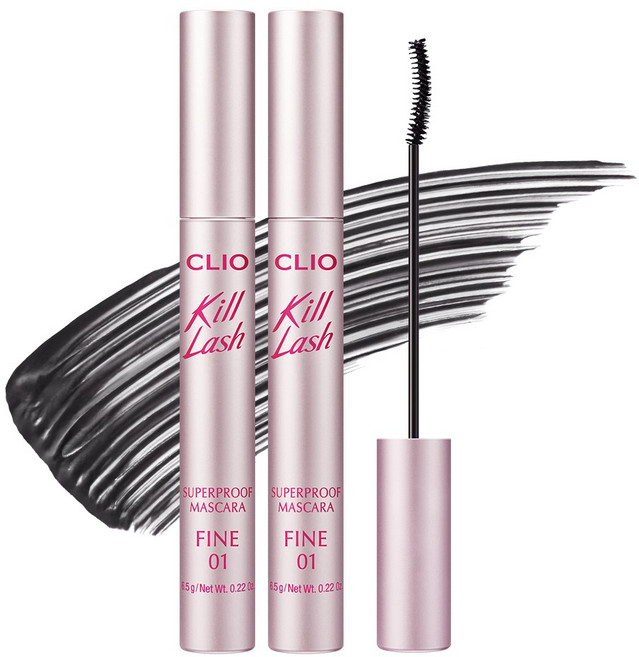 클리오 킬래쉬 수퍼프루프 마스카라 파인, 001 바닐라블랙, 2개