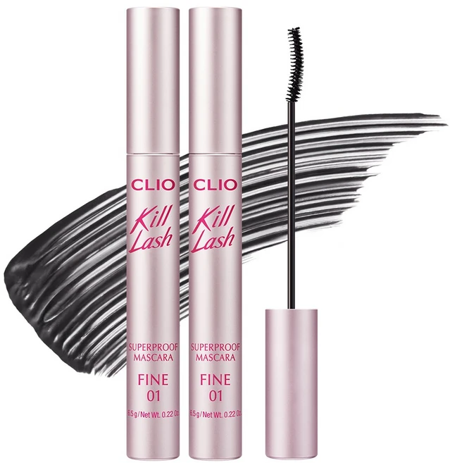 클리오 킬래쉬 수퍼프루프 마스카라 파인, 001 바닐라블랙, 2개 - 쿠팡