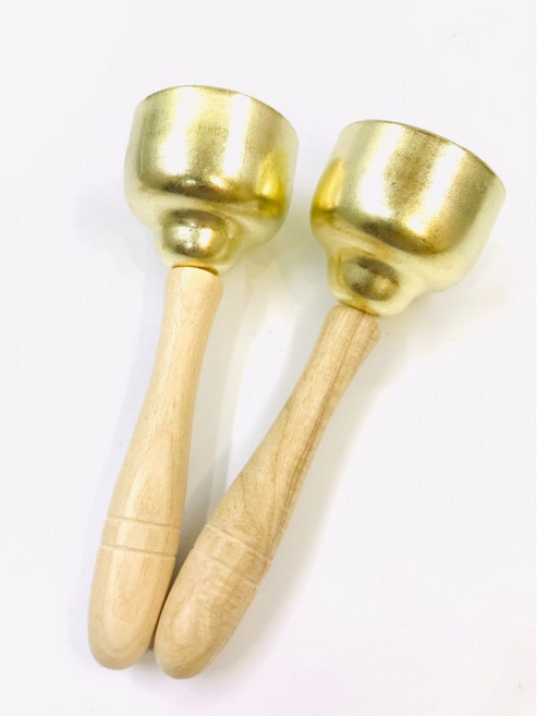 奧福樂器 帶把碰鐘 木柄打擊樂器, 1個, 大號(一對)