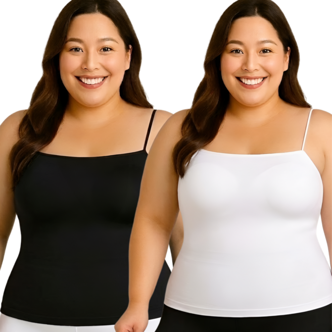 벨에라 여성 빅사이즈 66~88 캡내장 끈나시 브라탑 2종세트