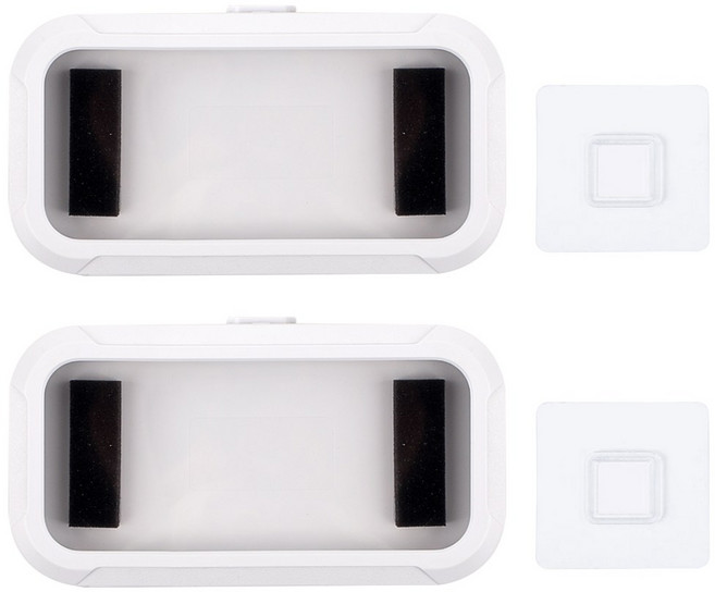 투데이리빙 1+1 욕실 핸드폰 방수 거치대 각도 방향 조절 터치 케이스 김서림 방지 밀폐형 스크린 부착식 홀더 접착식 탈부착 지지대, 2개, R98613W(화이트-고급형