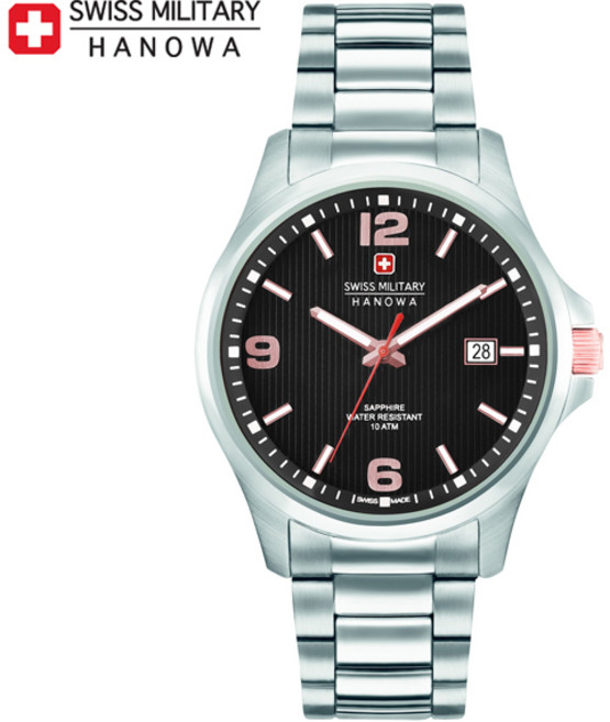 스위스 밀리터리 하노와 06-5277.04.007.09 메탈밴드 남성용 정장시계