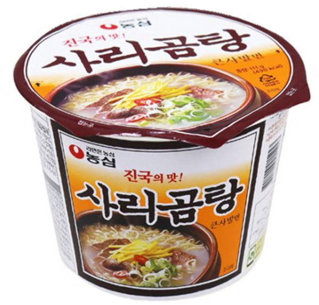 농심 사리곰탕 컵라면 큰사발 111g, 5개