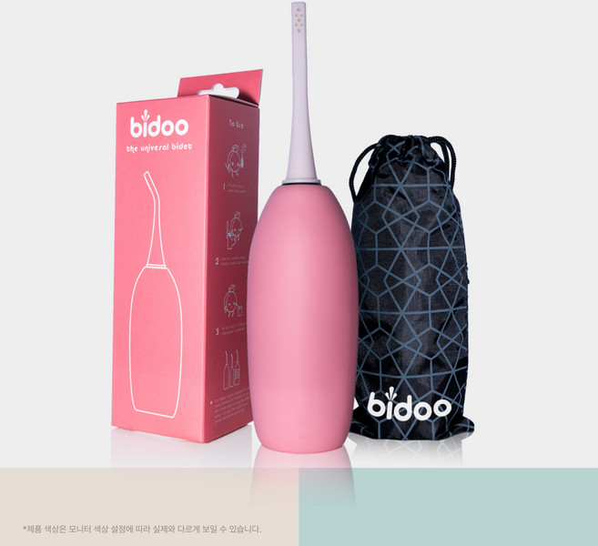 bidoo 휴대용 비데 수동 여행용 포터블 비데 파우치 세트 열탕소독 가능, 단순배송상품, 핑크솔트