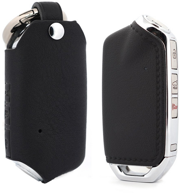 페레노 기아 k9 모하비 더마스터 스팅어 호환 스마트키 가죽케이스 PK11, 미네르바복스 블랙