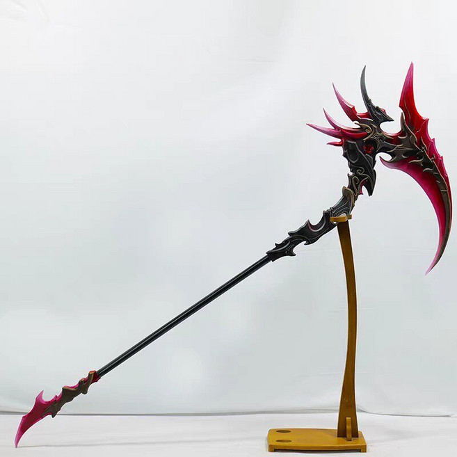 永劫無間 季瑩瑩 cos道具 羽影 武器 鐮刀 斬馬刀 鎖魂斬怨 木質主體 全長170cm 可拆分, 如圖所示, 1個