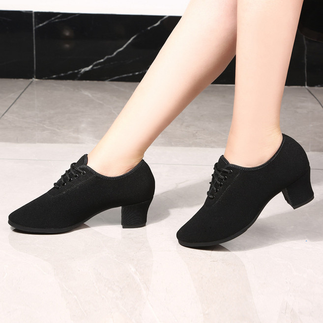 BLACK K7 여성 댄스화 5cm 낮은굽 라인댄스화 라틴 모던댄스화 사교 댄스스포츠