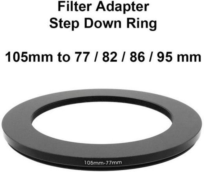 카메라 렌즈 필터 어댑터 링 스텝 다운 금속 105 mm - 77 82 UV ND CPL 후드용, 105mm-77mm, 01 105mm-77mm, 1개