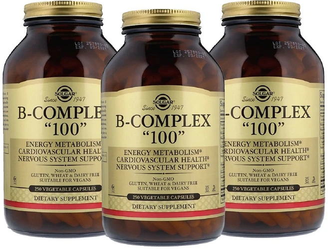 Solgar 솔가 B-컴플렉스 100 250베지캡슐, 250정, 3개 - 쿠팡