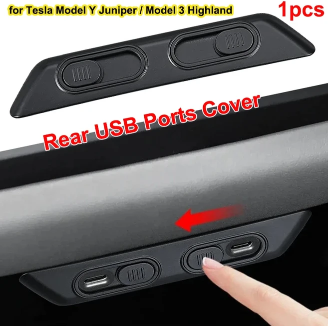 테슬라 주니퍼 2026 액세서리 후면 에어 아웃렛 보호 커버 USB 방진 커버 모델 3 하이랜드 모델 Y 2025 출, 01 for Rear USB Port