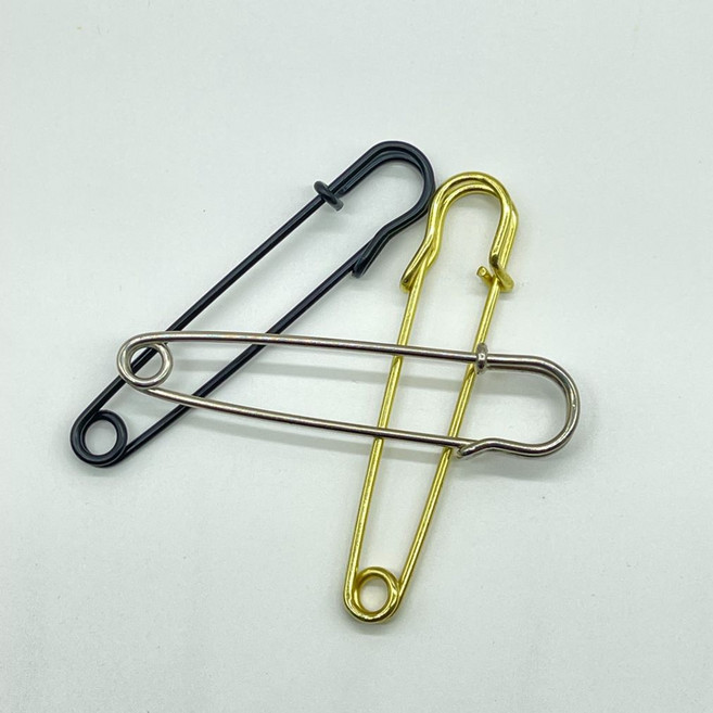 (10개) 침대시트 이불 대형 고정핀 옷핀 브로치 75mm, 골드