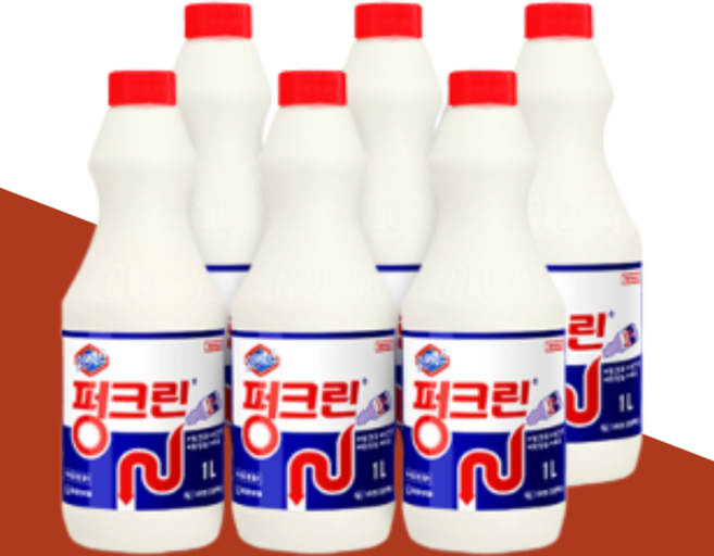 유한락스 펑크린 1L 6개입 대용량 배수구세정제 하수구 막힘 제거