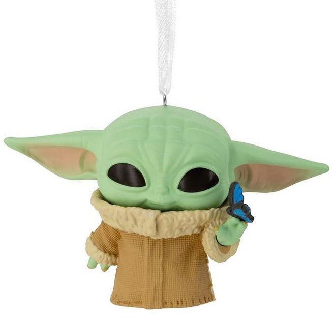Hallmark 크리스마스 오너먼트 스타워즈: 만달로리안 그로구 나비 Funko POP! 장식 스타워즈 팬을 위한 선물, Grogu