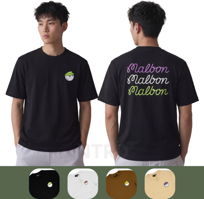 말본 골프 남녀공용 반팔티 트리플 라운드 티셔츠 냉감 기능