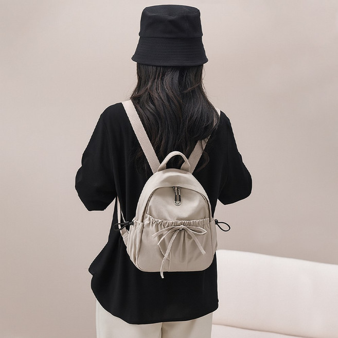 피오니 셔링 미니 백팩 여자 가방 여행용 데일리 휴대용 캐주얼 미니백