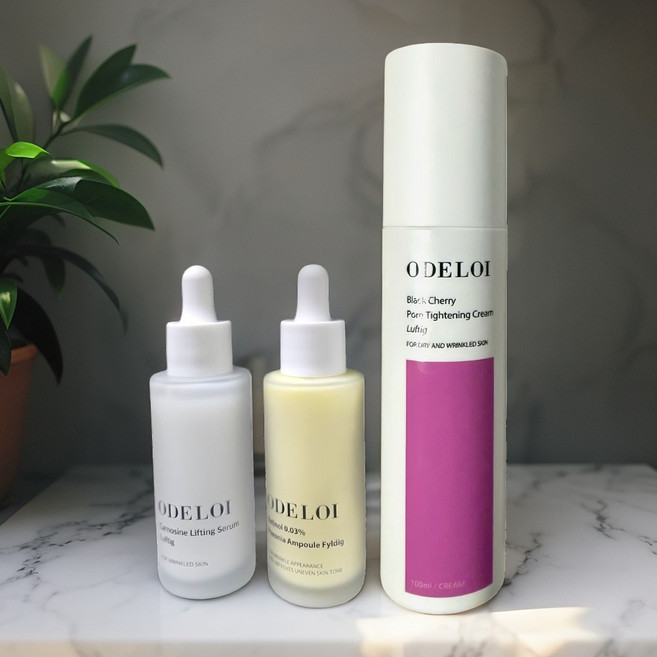 ODELOI 오드로이 스킨케어세트 [카르노신 세럼 50ml + 레티놀 앰플 50ml + 블랙체리 모공수축크림 100ml], 1세트