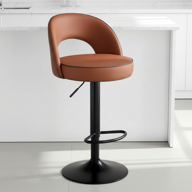 피피포피 홀스 홈바의자 바체어 아일랜드식탁의자 높이조절 회전, 1개, 다크브라운