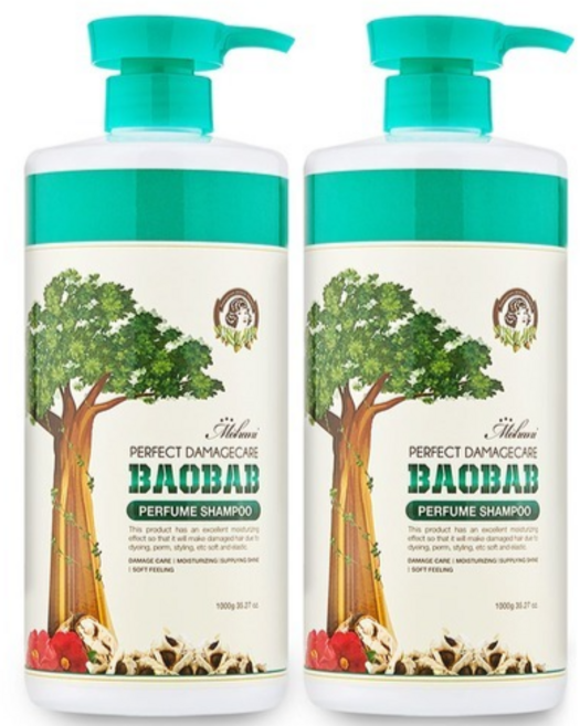 바오밥 퍼펙트 데미지 케어 퍼퓸 샴푸, 1kg, 2개