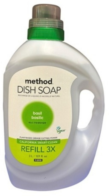 메소드 주방세제 3L 매소드 바질향 비건 과일 채소 세척제 코스트코, 1개