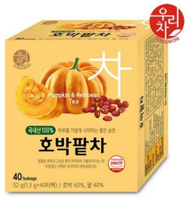 우리차 호박팥차, 1.3g, 40개입, 2개
