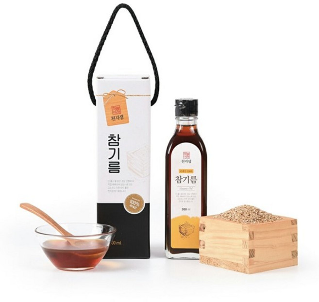 천지샘 국산 참기름 (국산참깨 100% 추석선물 설선물 선물포장), 1개
