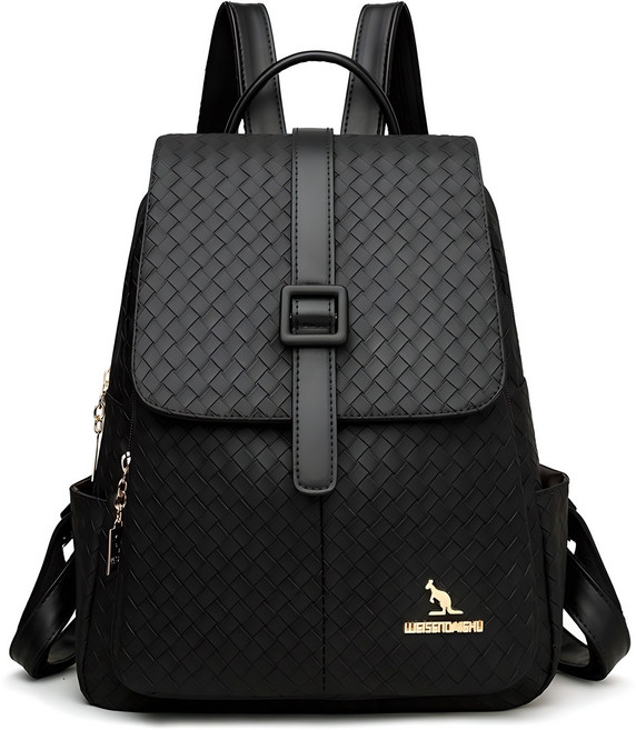 리치모리 트렌디 소프트 레더 체크 백팩