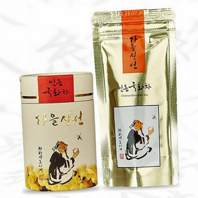 안동 국화 차 가을 홈카페 식용 국산 국화 차 찻잎 선물 티타임 가을신선 무카페인 전통차 부모님 선물용