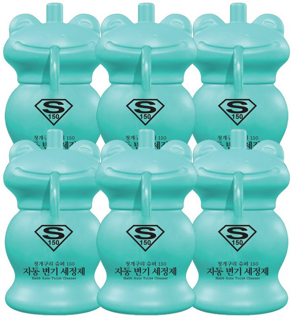 청개구리 자동변기세정제 변기클리너 슈퍼150 6개, 150g