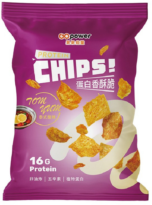 GOpower 果果能量 蛋白香酥脆 泰式酸辣 口味 高蛋白 健身補給, 1包, 33g