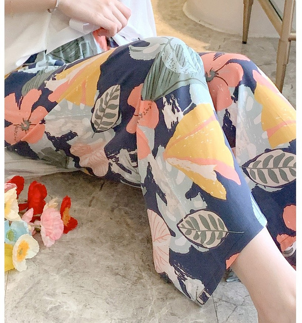 바바 살랑살랑 냉감소재 인견 와이드팬츠 밴딩바지 홈웨어