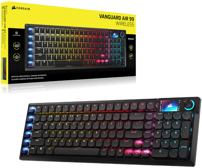 커세어 무선 기계식 키보드 8K 스트림텍 OPX 게이밍 키보드 AIR 99 LP, 제조사축, 에어99, 블랙