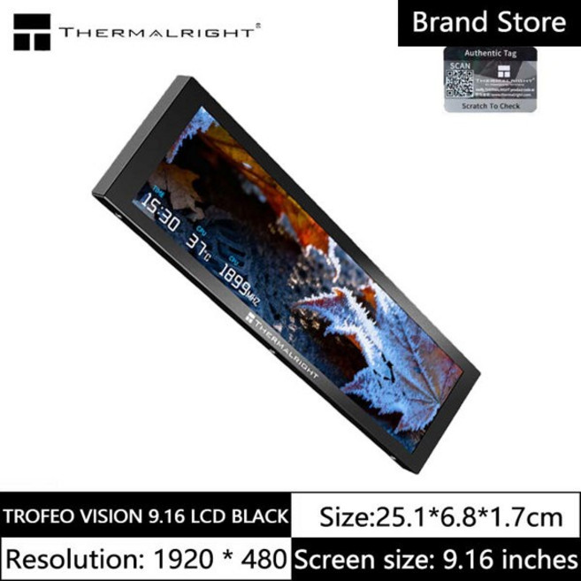호환 Thermalright Trofeo Vision LCD 화이트 9.16인치 IPS 풀컬러 스크린 PC DIY 테마 1920x480 해상도, [01] 9.16 LCD BLACK