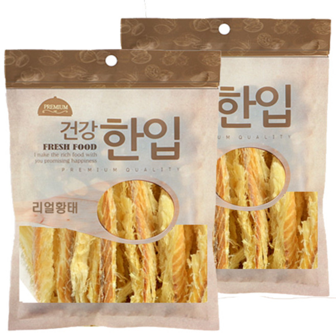 수제명가 애견용 셰프시리즈 건강 한입 간식, 리얼황태, 50g, 2개