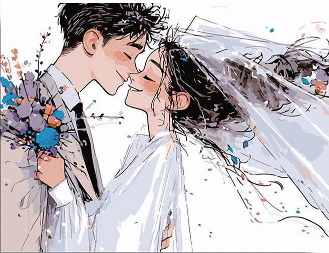 유화 그림그리기 실사같은 유화그리기세트 diy유화세트 중형 대형 30X40, 1세트, 부케