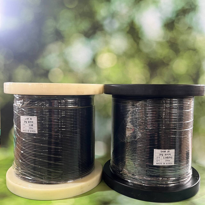 국산 코팅와이어 로프 2.8mm PE PA 200M자체생산 농자재 하우스용 과수원 스마트팜 유인줄, 1개