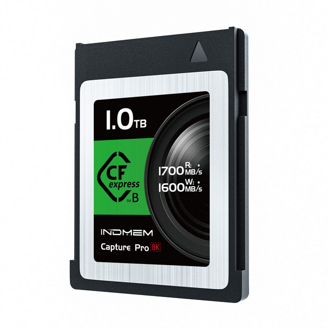 INDMEM CFexpress Type B 메모리 카드 1TB 쓰기 속도 1600MBs 읽기 속도 1700MBs 8K 녹화 대응, 1개