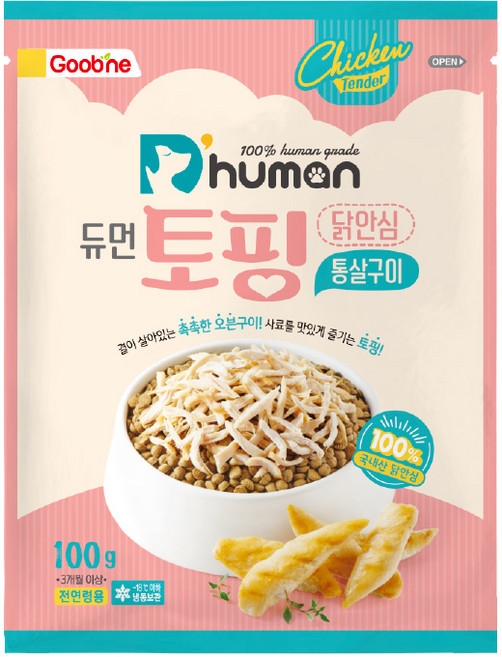 듀먼 토핑 국산닭안심 통살구이 100%, 1개, 닭안심, 100g