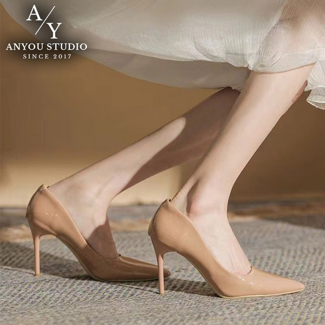ANYOU 여성 뾰족 구두 에나멜 슬림 스틸레토 힐 5cm 7cm 9cm 가벼운 편한 데일리 출근용 직장인 면접 오피스 결혼식 행사 포인트 미끄럼방지 고급 하이힐